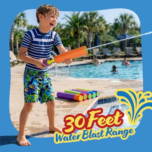 ArtCreativity Water Guns for Kids - 6 Pack - Swimming Pool Toys Water Squirter Gun - Fun Foam Water Blaster Fighting Game Toys - Summer Beach Party Outdoor Activities for Kids Ages 4-8, 6-8, 8-12