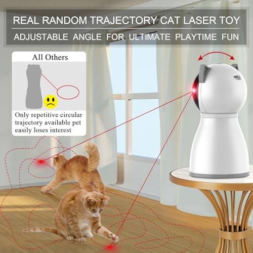 YVE LIFE Cat Toys Laser for Indoor Cats,The 4th Generation Real Random Trajectory Motion Activated Rechargeable Automatic Cat Laser Toy,Interactive Cat Toys for Bored Indoor Cats/Kittens