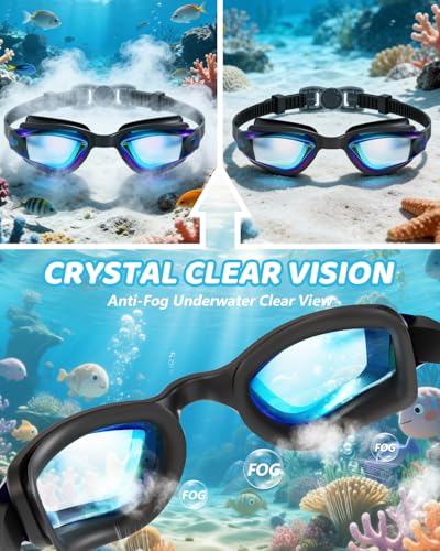 Aegend Swim Goggles for Kids Youth 3-14 Anti-Fog Anti-UV Comfort Fit Goggles for Swimming