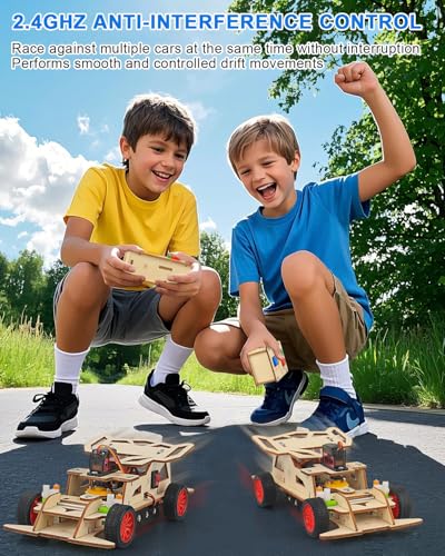Poraxy STEM Kits for Kids 8-10, STEM Toys for Boys Ages 8-13, Remote Control Car, Wooden 3D Puzzles Science Kits 8-12 Projects Building Model, Birthday Gifts for 9 11 14 Year Old Teen Boys Girls
