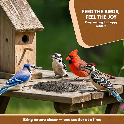 6 Pound Black Oil Sunflower Seeds for Birds – Premium Wildlife Food – Non - GMO -Grown in the USA - Black Oil Sunflower Seeds for Wild Animals and Backyard Feeders