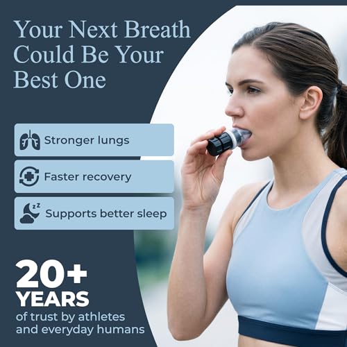 Expand-A-Lung | Breathing Exercise Fitness Trainer | Inspiratory Muscle Strength Tool | Breathe Easier with Stronger Lungs | Dual-Way Inhale-Exhale Adjustable Resistance Settings
