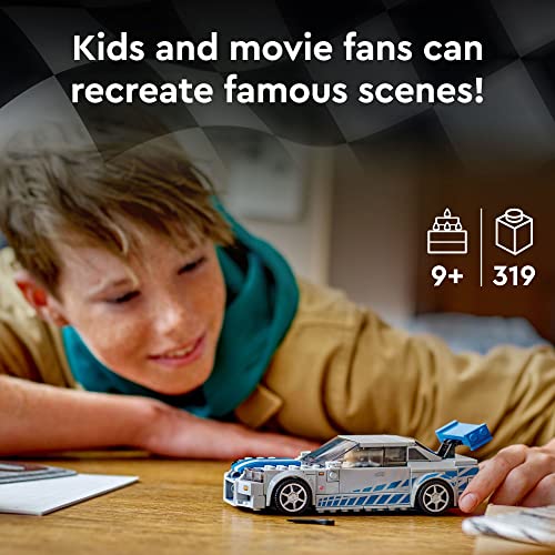 LEGO Speed Champions 2 Fast 2 Furious Nissan Skyline GT-R (R34), Race Car Toy Model Building Kit, Collectible with Racer Minifigure, 2023 Set for Kids, Boys and Girls Ages 9 and Up 76917