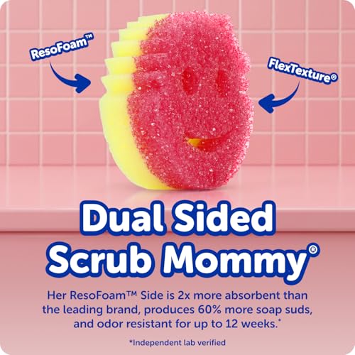 Scrub Daddy Original (4) + Scrub Mommy Kitchen Sponges (4) - Scratch-Free Dish Scrubber - Multipurpose Kitchen Cleaning Sponges - BPA Free Polymer Foam - Stain & Odor Resistant (8 Pack)
