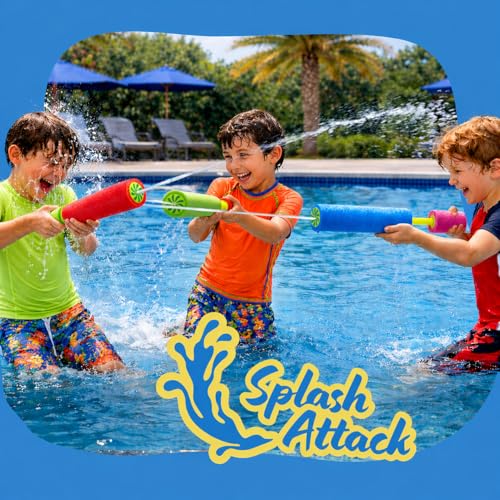ArtCreativity Water Guns for Kids - 6 Pack - Swimming Pool Toys Water Squirter Gun - Fun Foam Water Blaster Fighting Game Toys - Summer Beach Party Outdoor Activities for Kids Ages 4-8, 6-8, 8-12