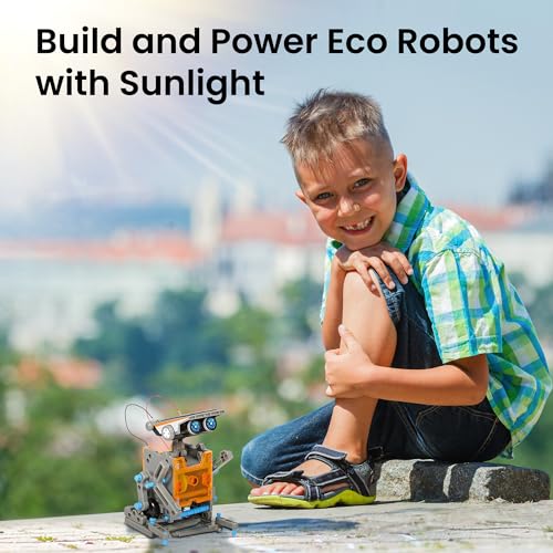 Sillbird 12-in-1 Solar Robot Building Kit STEM Gift for Boys Aged 8-13, DIY Science Educational Robotic Toys for Kids Teens Birthday, Powered by the Sun with 190 Pieces