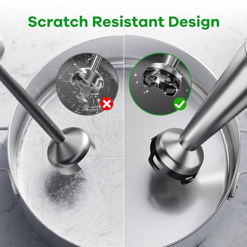 Turelar Immersion Blender Handheld Corded Hand Blenders Set 1100W, Trigger Variable Speed 5 in 1 Stick Emulsifier with Chopper, Whisk and Frother for Soup, Baby Food and Smoothies,Black