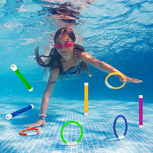 Korlon Tec Underwater Pool Toys for Kids Ages 4-8 8-12, Summer Training Swim Pool Diving Toys Set for Fun Water Games