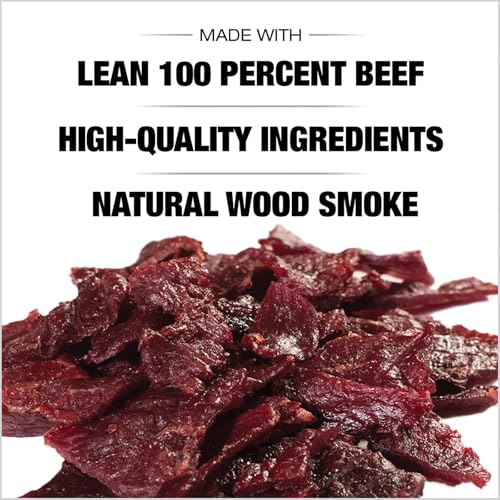 Old Trapper Beef Jerky, Old-Fashioned 8 Ounce Bag, Tender Meat Snacks for Lunches or Between Meals, 11 Grams of Protein, Zero Grams of Fat, and 70 Calories per Serving (Pack of One)