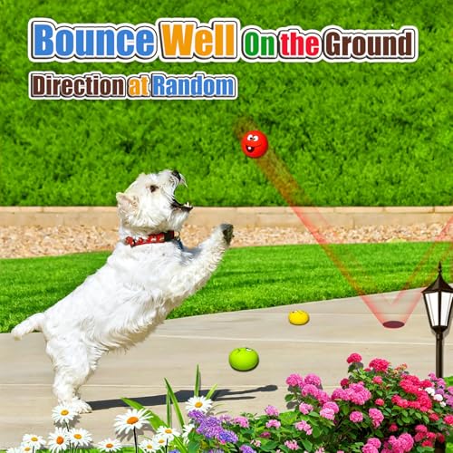 HOLYSTEED Latex Dog Squeaky Toys, Rubber Soft Small Dog Toys Chewing Squeaky Toy, Fetch Play Balls Toy for Puppy Small Pets 6pcs