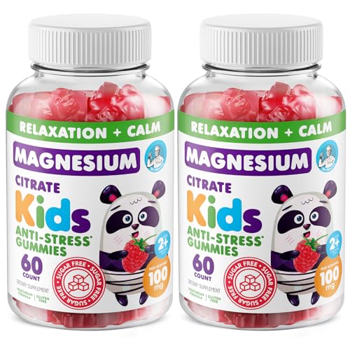 DR. MORITZ Sugar-Free Calm Magnesium Gummies for Kids and Adults - Non-GMO Magnesium Citrate Gummies - Raspberry Flavor - 2-Pack (60 Count)