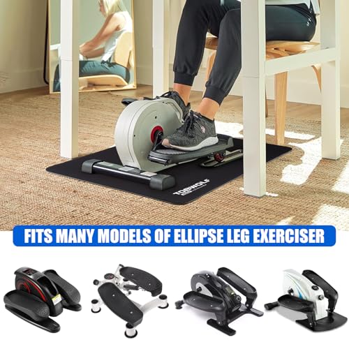 TOBWOLF Non-Slip Workout Mat for Ellipse Leg Exerciser, Ellipse Machine Mat, Exercise Mat for Under Desk Ellipticals, Suitable for Electric Seated Foot Pedal Exerciser, Stability & Floor Protection