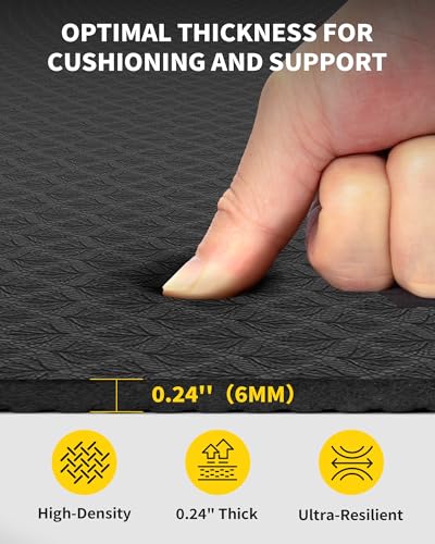 CAMBIVO Yoga Mat 72" x 48" Large Workout Mat for Home Gym Flooring | 6mm-12mm (0.24"-0.48") Extra Thick Exercise Mat for Apartment Fitness | High-Density TPE Cushioning for Joint Protection