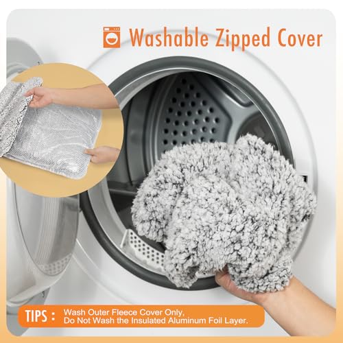WanpeeGoo Self Warming Cat Bed, Heated Cat Bed, 2.0 Upgraded Thermal Foil Heating Pad, Plush Self-Heating Pet Mat for Crate, Floor, with Removable Washable Cover, Non-Slip, 15"x19"