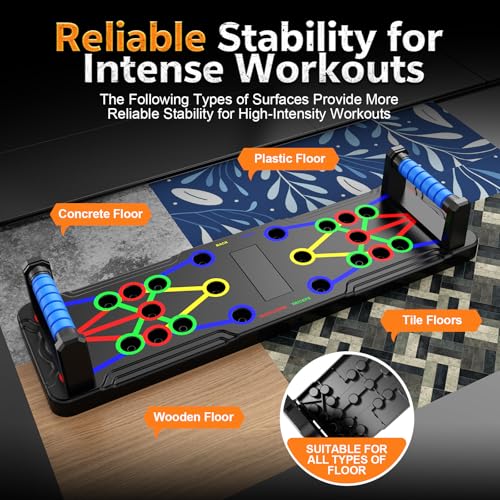 IUT Solid Push Up Board 15 in 1 Home Workout Equipment Multi-Functional Pushup Stands System Fitness Floor Chest Muscle Exercise Professional Equipment Burn Fat