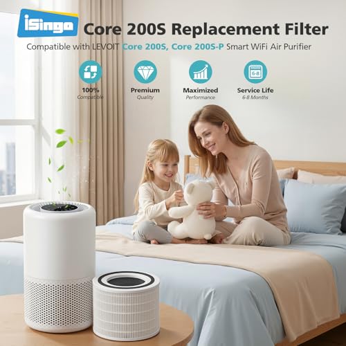Core 200S-P Replacement Filter Compatible with LEVOIT Core 200S Smart WiFi Air PuriFier, Core 200S-RF Air Filter, 2 Pack