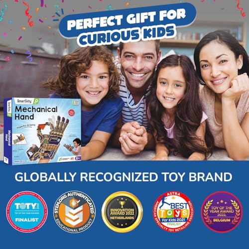 Smartivity DIY Robotic Mechanical Hand STEM Toy for Kids 8-14 Years Old | Parents Choice Award Winner I Birthday Gift for Kids | Engineering Kit for 8, 9, 10, 11, 12, 13, 14 Years Old Boys & Girls