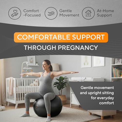 MANTRA SPORTS Exercise Ball – Yoga Ball for Pilates & Fitness - Birthing for Pregnancy, Stability, Core, Balance, Therapy for Physical Rehab, Workout for Home Gym & Office Chair, Fast Pump Included