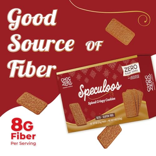 ChocZero Speculoos Cookies, Gluten Free, No Added Sugar, Spiced Windmill Keto Cookie, 30 Cookies Per Box, 9 Ounce (Pack of 1)