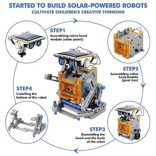 Bottleboom STEM 13-in-1 Education Solar Power Robots Toys for Boys Age 8-12, Educational Toy Science Kits for Kids Experiment Robotics Set Birthday Gifts for 8 9 10 11 12 Years Old