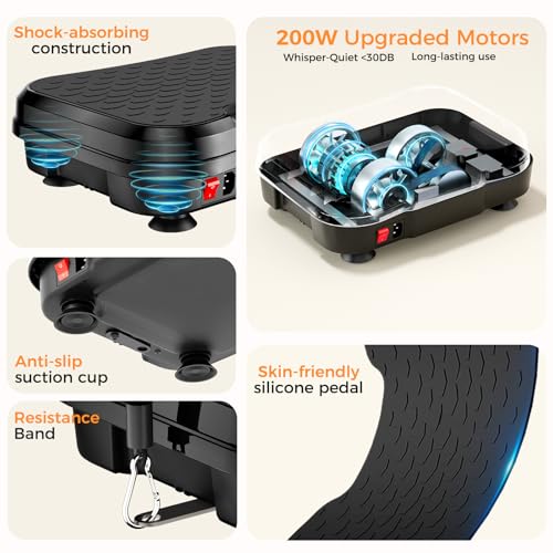 Vibration Plate Exercise Machine for Lymphatic Drainage, Vibration Platform for Weight Loss, 400 Lbs Capacity Shake Plate Full Body Workout Vibrate Fitness Platform for Home Women Men