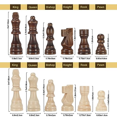 Magnetic Wooden Chess Set for Adults Kids 15'' Chess Board with Handmade Pieces, Folding Portable Travel Unique Chess Sets Game for Tournament Professional Beginner