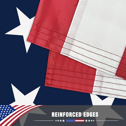 American Flag 3x5 Ft, American Flags for Outside 3x5, US Flag with Bright Color, Brass Grommets & Fade Proof Polyester for Outdoor Flying & Indoor Decor- Home, Garden, Porch