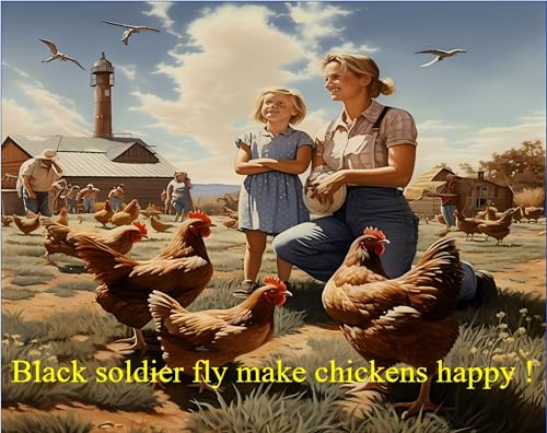 Classic Flock 11 lb Black Soldier Fly Larva - BSFL is a high Calc-Rich Chicken Feed with More Calcium Than mealworms.It is a Pure Natural Food that Provides high Protein for Chickens and Birds
