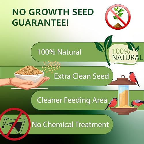 Happy Wings Sunflower Hearts & Chips - Sunflower Kernels and Chips Bird Food - 5 Lb No Mess, No Waste I No Grow Seed | Bird Seed for Wild Birds