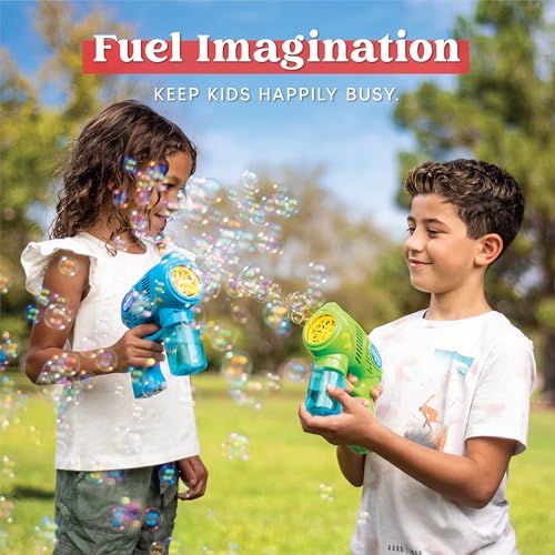 JOYIN 2 Kids Bubble Gun with 2 Bottles Refill Solution, Bubble Machine Gun for Toddlers Kids 4-8, Party Favors, Summer Toy, Outdoors, Easter, Birthday Gift