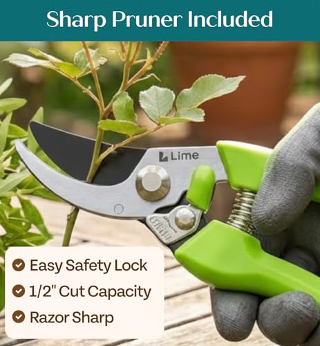 Heavy Duty Gardening Tools - Gardening Gifts for Women, Men, Mom, Dad - Durable, Ergonomic Garden Tools Set (Green)
