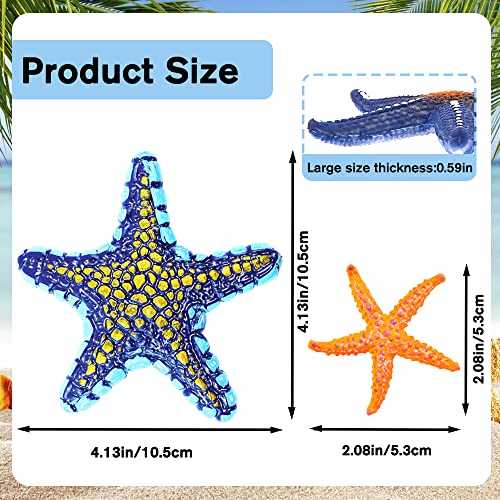 YUJUN 16 Pieces Big Diving Pool Toys, Beach Colorful Starfish Summer Swimming Underwater Pool Toys Soft Rubber Dive Throw for Kids Birthday Swimming Pool Party Favors Fish Tank Stuffer (2 Sizes)