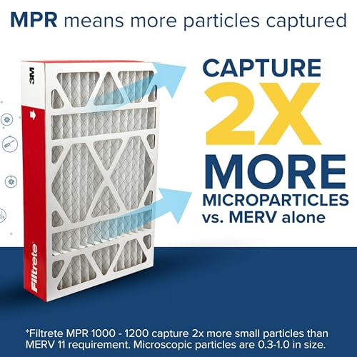 Filtrete 20x25x4 Air Filter MERV 11, MPR 1000 Micro Allergen Defense 2-Pack, Fits Honeywell & AprilAire, AC Furnace HVAC Filters for Home, Pleated Electrostatic (Actual Size 19.88 x 24.63 x 4.31 in)