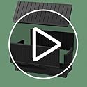 Keter Kentwood 92 Gallon Resin Deck Box-Organization and Storage for Patio Furniture Outdoor Cushions, Throw Pillows, Garden Tools and Pool Floats, Dark Grey