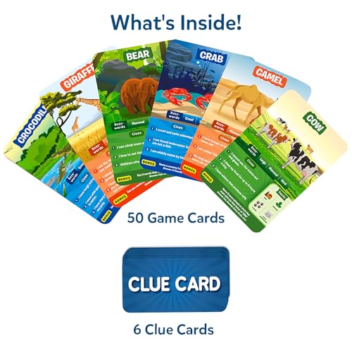 Skillmatics Guess in 10 Animal Planet, Card Game, Perfect for Boys, Girls, Kids, Teens, Adults Who Love Animals, Trivia Games, Travel Games, Screen-Free Fun, Gifts for Ages 6, 7, 8, 9, 10, and Up