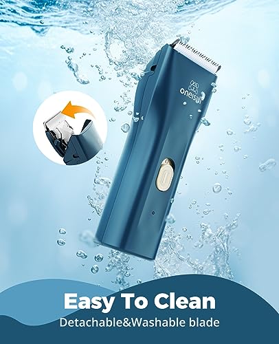 oneisall Pet Clipper for Cat Matted Hair, Pet Shaver for Cats Quiet Pet Clippers Waterproof Cordless Cat Clippers for Matted Long Hair with Storage Bag (Green)