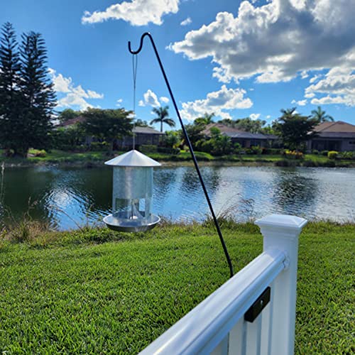 Hold It Mate Long Hook Kits Ideal for Bird Feeders, Lighter Flower Baskets, Chimes, etc. for Vertical Spindled Deck Railings Only (34" Upright) Heavy Duty Hanger