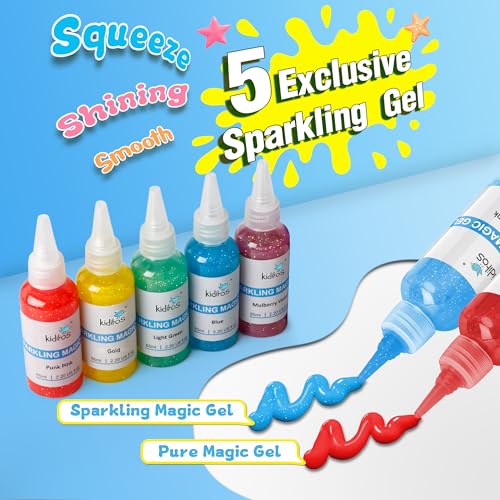 Kiditos Magic Water Elf Toy Kit for Kids, Make Your Own Magic Water Pets, DIY Sensory Craft Kit with 10 Magic Gels & 6 Molds, STEM Science Activity, Party Favors & Birthday Gifts for Kids Ages 3+