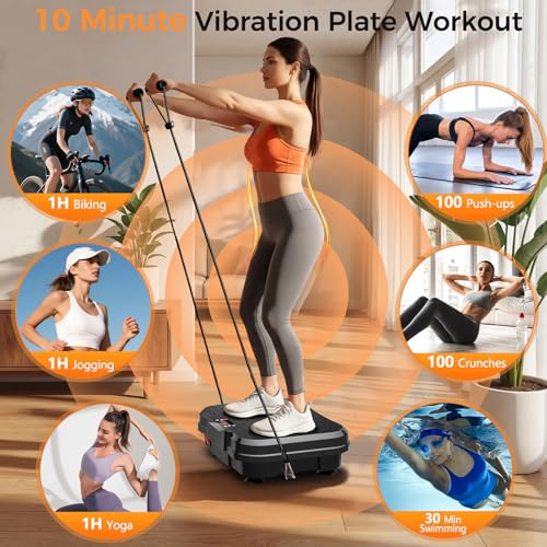 Vibration Plate Exercise Machine for Lymphatic Drainage, Vibration Platform for Weight Loss, 400 Lbs Capacity Shake Plate Full Body Workout Vibrate Fitness Platform for Home Women Men