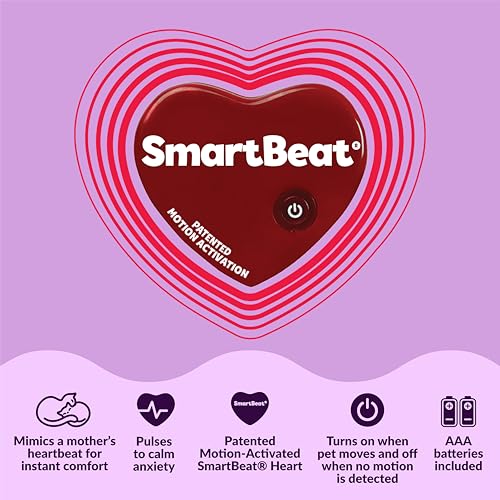 Snuggle Kitty Heartbeat Cat Toy for Kittens and Cats with Real-Feel Pulse and Heat Pack, Calming Sleep Aid for Cat Anxiety, New Kitten Essentials - Tan Tiger