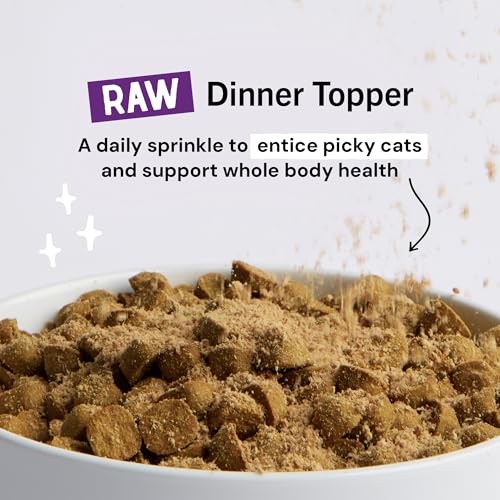 Stella & Chewy's Freeze-Dried Raw Cat & Kitten Food Topper - Magical Dinner Dust - Premium Wild-Caught Salmon & Cage-Free Chicken - Grain-Free, Protein-Rich - Perfect For Picky Eaters - 7 oz