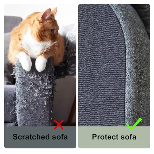 Cat Scratch Couch Furniture Protector, Adhesive Cat Scratch Pad Deterrent for Furniture, DIY Climbing Cat Scratcher Couch Protector from Cat Claws Scratching for Indoor (Light Grey, 78.7x15.8Inch)