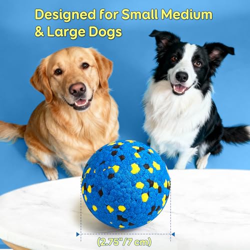 Kimee Dog Balls Tennis Ball Toys Dog Toys for Aggressive Chewers Durable Teething Chew Toys Water Toy Fetch Ball for Large Medium Small Dog and Puppies (4 Balls)
