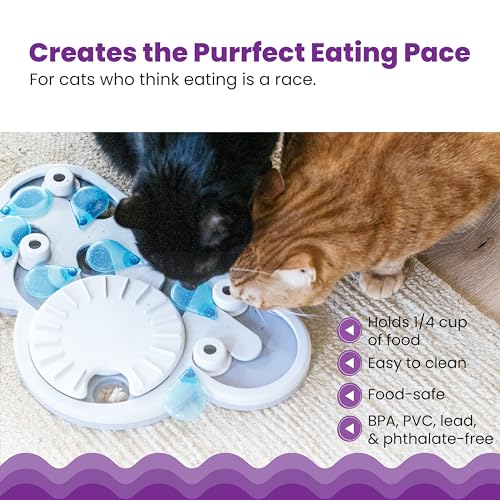 Catstages Nina Ottosson Rainy Day Puzzle & Play Cat Puzzle Feeder – Interactive Treat Game for Indoor Cats, Level 3 Slow Feeder Enrichment Toy, 13.8" x 14"