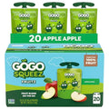 GoGo squeeZ No Sugar Added Applesauce and Fruit Puree, Apple, 3.2 oz Pouches (Pack of 20), Fruit Snacks for Kids, Gluten Free, Nut Free, Recloseable Cap, BPA Free