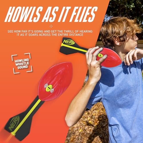 Nerf Vortex Aero Howler Foam Ball, Classic Long-Distance Football, Flight-Optimizing Tail, Whistling Sound, Indoor & Outdoor Fun, Christmas Stocking Stuffers for Kids