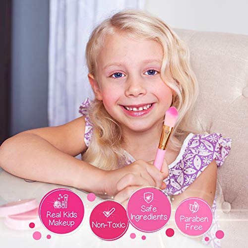 Kids Real Makeup Kit with Pink Unicorn Purse, Non Toxic Washable Make Up Set - Unicorn Toys for Girls Age 4-6, 5 Year Old Girl Birthday Gift Ideas, Toddler Little Girl Gifts 3 4 5 6 7 8 9 10 Years Old