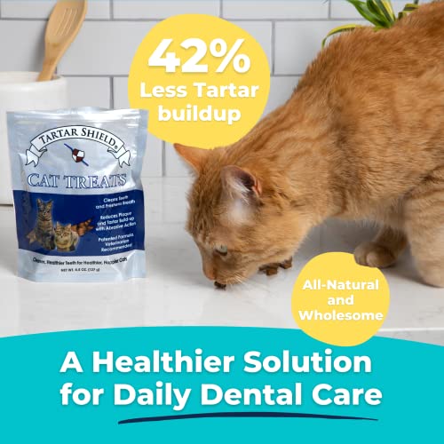Tartar Shield® Cat Treats | Daily Dental Treats | Cleans Teeth & Gums Fresh Breath Natural Oral Health Support | Wholesome & All-Natural Bites | USA Made | Tasty Chicken Flavor