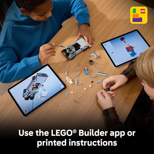 LEGO Speed Champions Time Machine from Back to The Future Building Toy for Kids - Pretend Play & Display Car Toy W/ 2 Build Modes for Boys & Girls, Ages 9+ - Gift for Father's Day - 77256