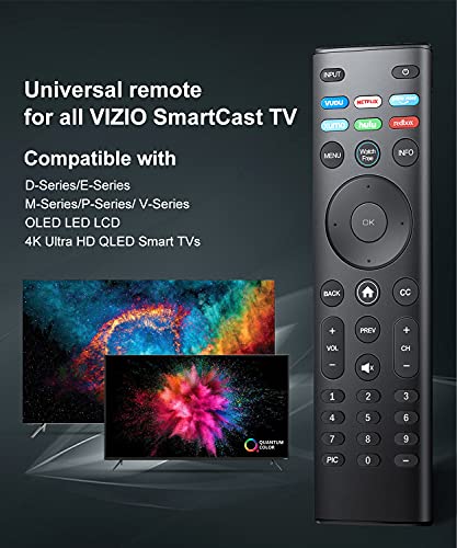 for Vizio Smart tv Remote Replacement,Compatible with vizio TV D-Series,M-Series,V-Series,UHD LED LCD Smart TV